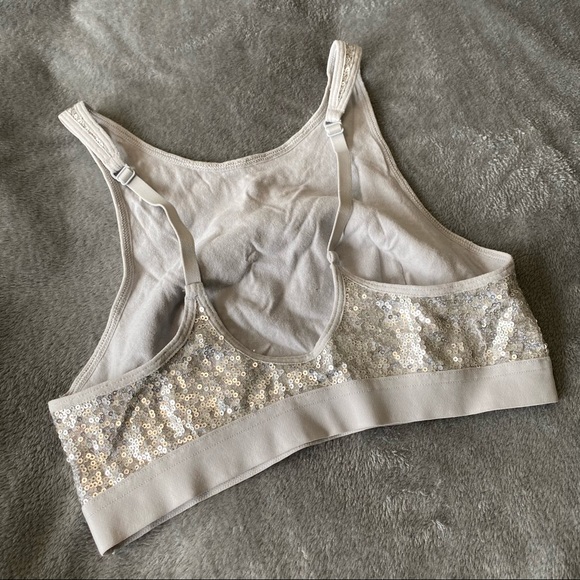 Aerie Silver Sequin High Neck Bralette - Picture 3 of 7